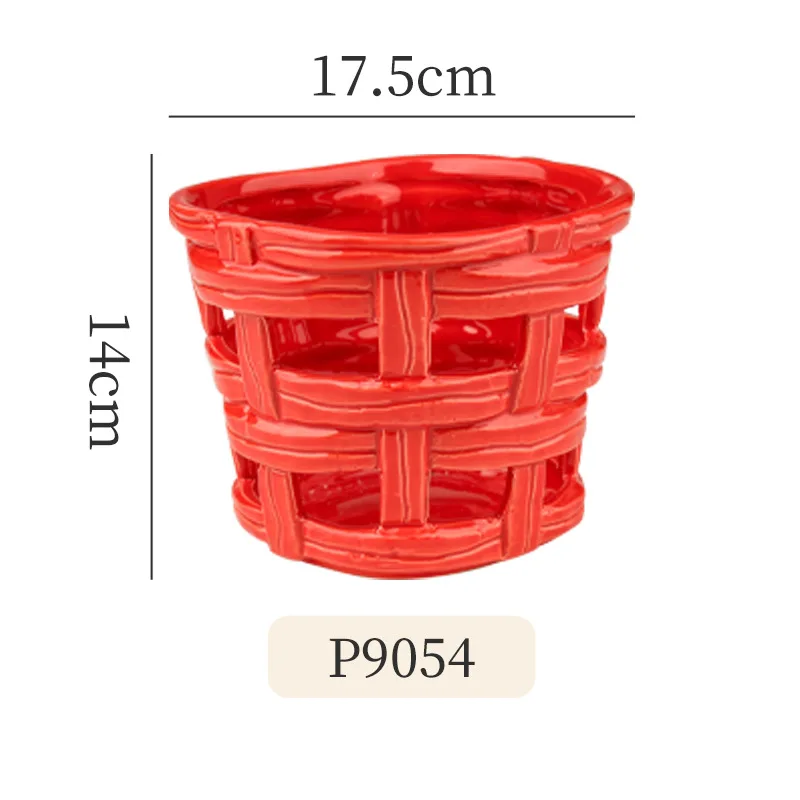 Joyful red heart-shaped ceramic vase with a sense of luxury, Instagram style, high aesthetic value, flower vase, home decoration 6