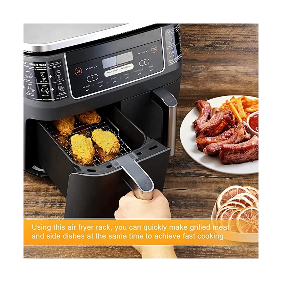Air Fryer Rack for Ninja Dual Air Fryer 304 Stainless Steel Multi-Layer Dehydrator Rack Toast Accessories HOT