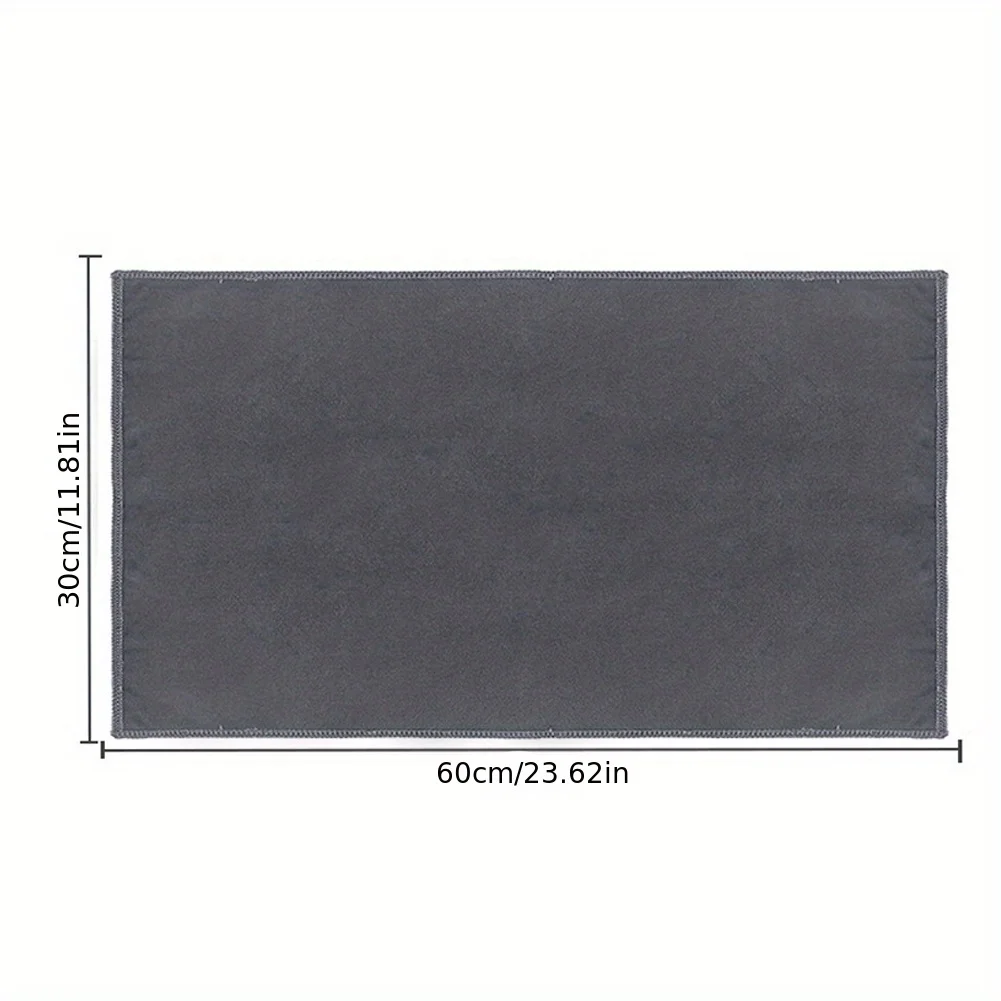 1pc Suede Double-sided Absorbent Traceless Reusable Glass Cleaning Cloth For Windows Cars Kitchen Mirrors