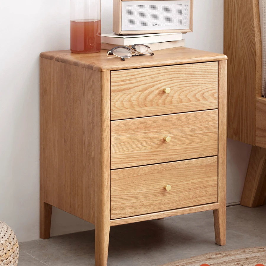 

All solid wood bedside table modern simple oak bedside table Nordic Light luxury locker bedroom furniture