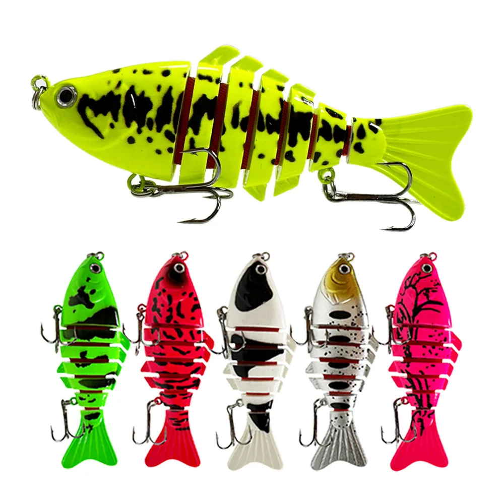 1 Stück Mehrteiliger Harter Köder 10cm 15g Haken Realistischer Harter Plastikköder Wobbler Praktische Süßwasserköder Angelzubehör