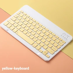 Compact Wireless Bluetooth Keyboard and Mouse for Tablets and Smartphones (Keyboard yellow)