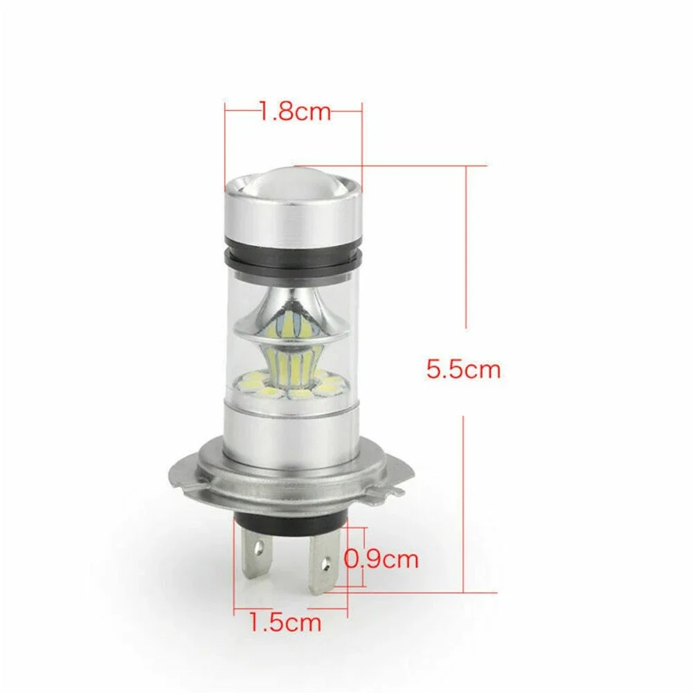 고출력 LED 헤드라이트 전구, 범용 LED 헤드라이트 변환 키트, 하이 빔 전구, 100W, 6000K, 슈퍼 브라이트 LED 도구, H7, 2 개
