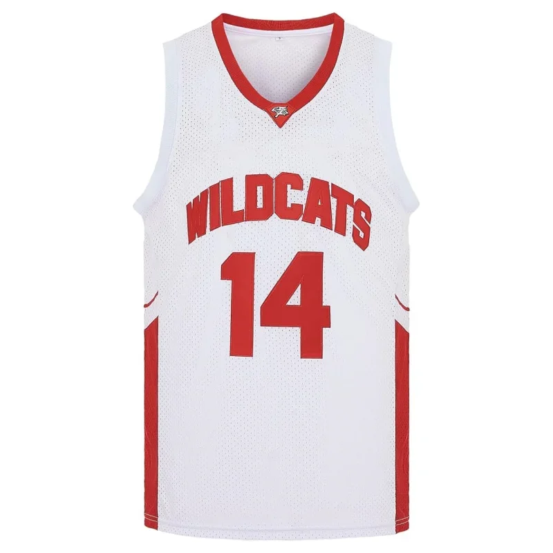 Basketball Jersey Sports Shirt Movie Wildcats High School Troy Bolton Cosplay Mens Halloween Party Costumes