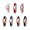 Relógio De Pulso Feminino Slim Faux Leather Strap Watch Quadrado Análogo  Quartzo Moda 4