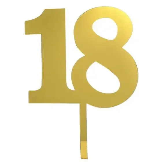 18th Birthday Acrylic Cake Topper, Elegant Coming of Age Party Decoration, Perfect for Adult Celebration Cakes & Parties