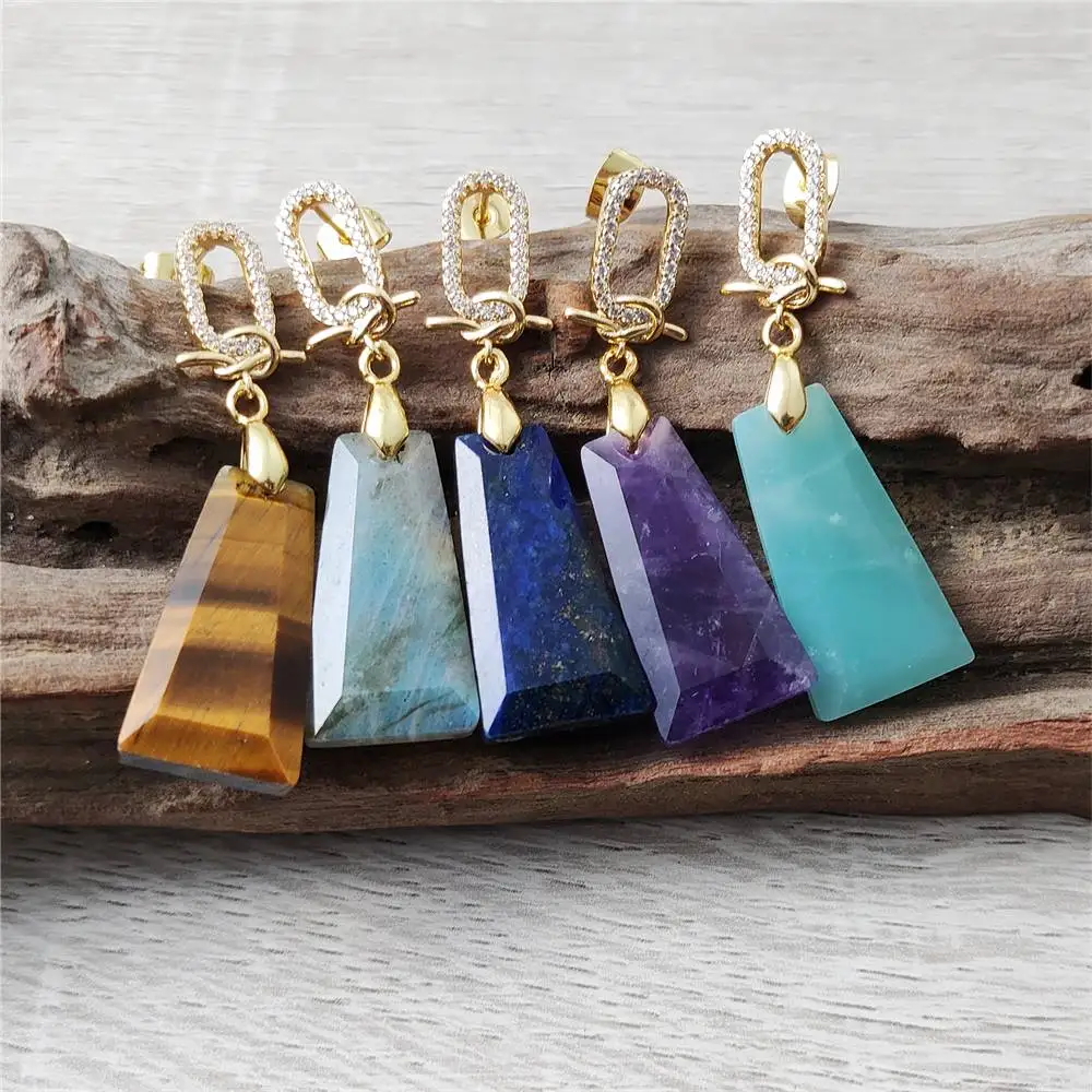 

FUWO Wholesale Handcrafted Crystal Cubic Zircon Earrings,Elegant and Stylish Natural Quartz Jewelry For Women 5Pairs / Lot ER467