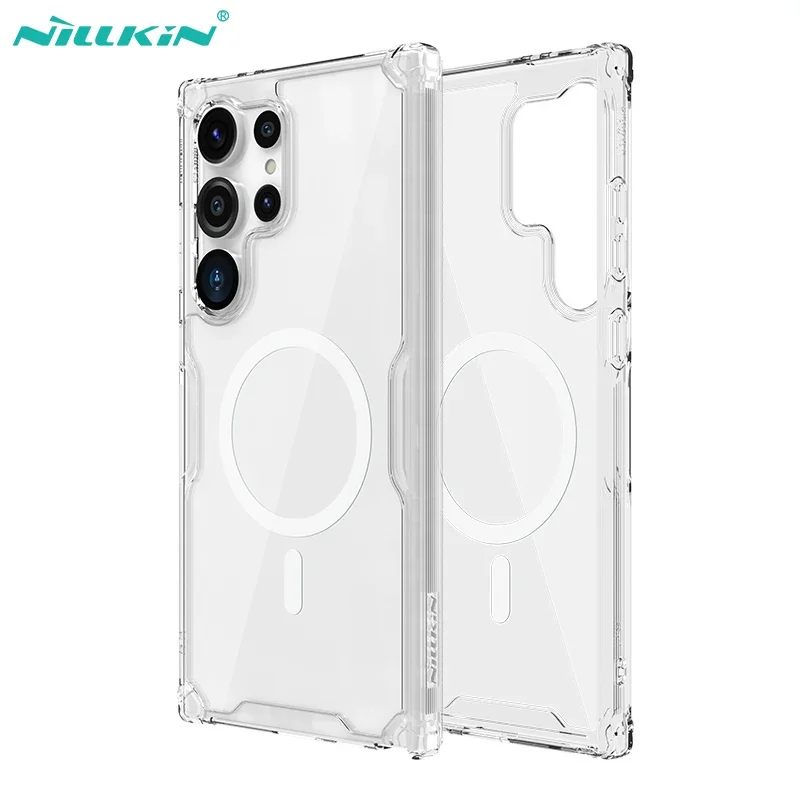 Military Magsafe Case For Samsung Galaxy S24 Ultra Nillkin Nature TPU Pro For S24Plus S23Ultra Magnetic Transparent Armor Cover