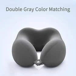 Ergonomic U - Shaped Travel and Office Neck Pillow - Medium Soft Support (GRAY)