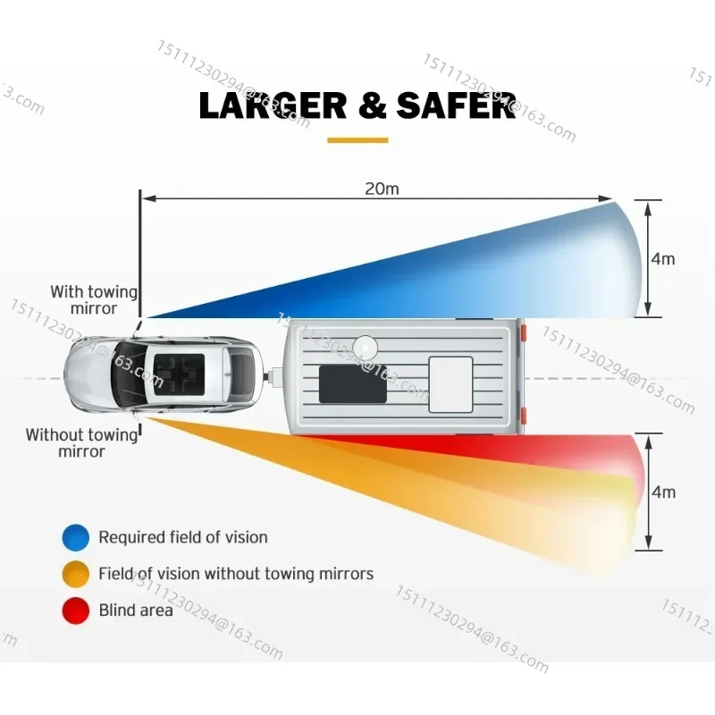 토요타 랜드 크루저 70 75 78 79 시리즈, 1984-2023 모델용 확장형 견인 미러 한 쌍