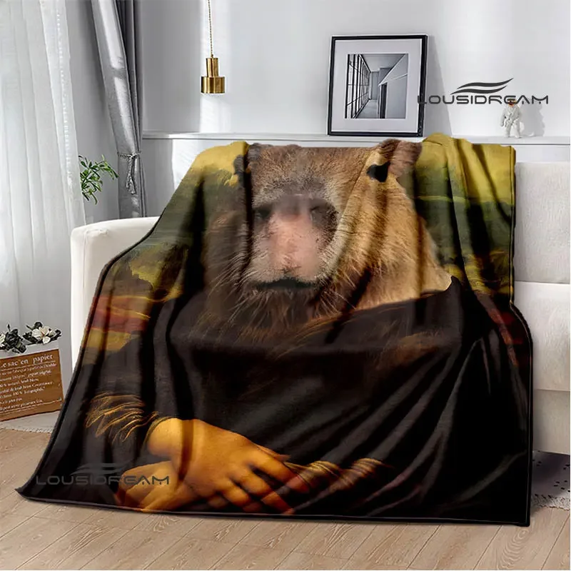The Capybara Club Anime blanket throw cubre cama Warm blankets for beds Picnic blanket birthday gift 4