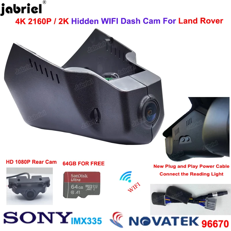 2K 4K 2160P Dash Cam Auto Dvr Per Land Rover Range Rover Sport Evoque Per Land Rover Discovery 5 Range Rover 2016-2019 Dashcam