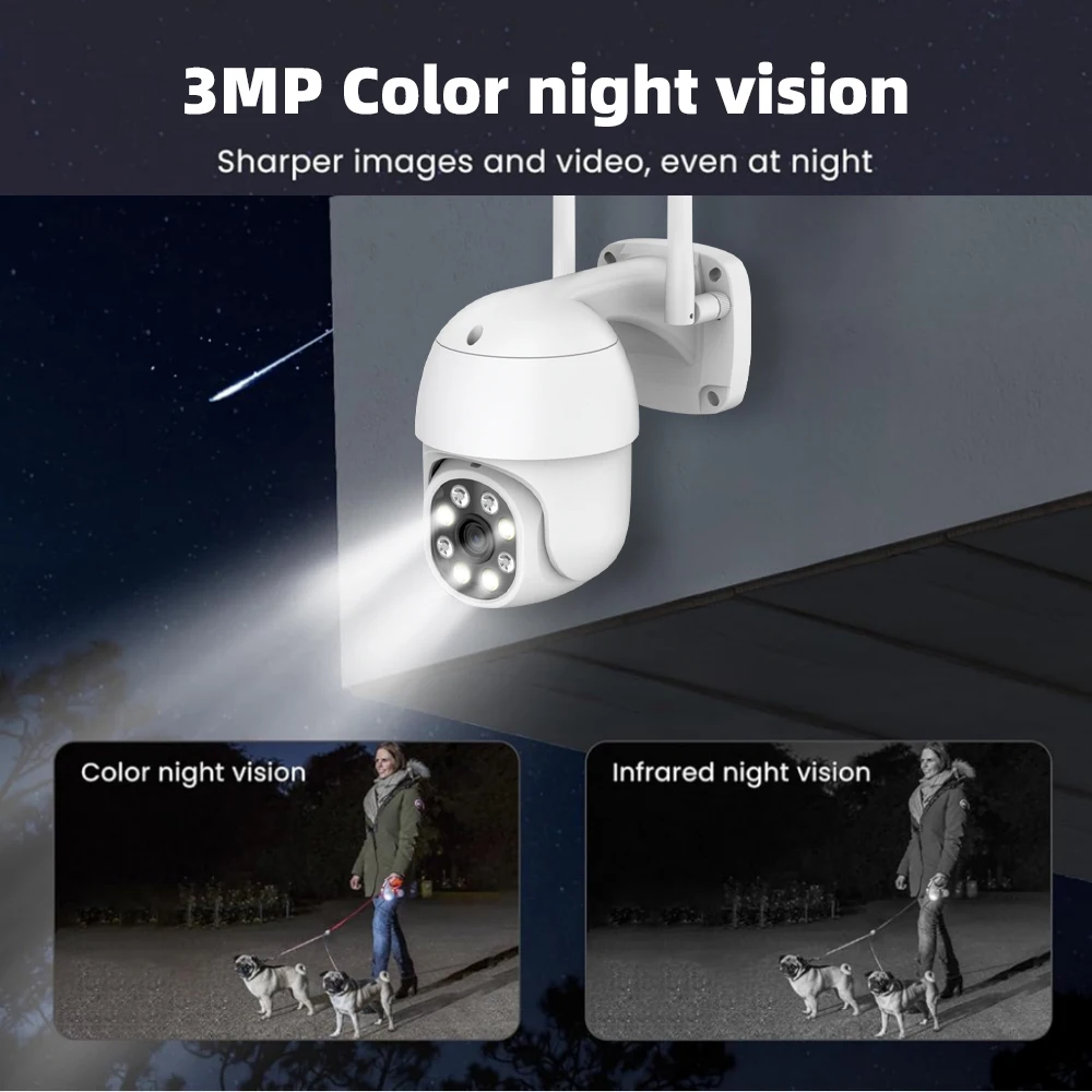 XVIM Telecamere di sicurezza 1080p wireless per esterni, WiFi 1080p, telecamere di sicurezza domestica per interni con rilevamento di movimento PIR, WiFi 2,4 GHz, conversazione a 2 vie, visione