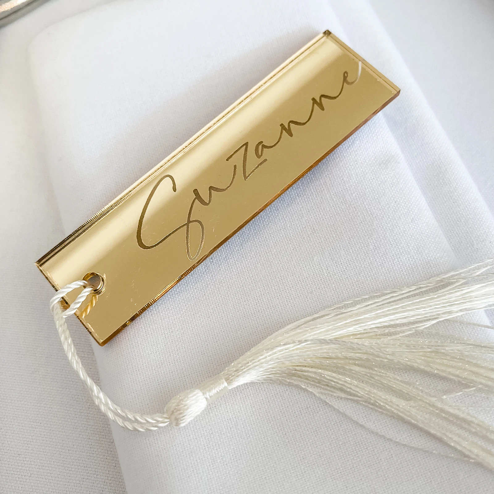 Place Cards Acrylic Wedding Place Cards with Tassels Blank Name Setting Event D&eacute;cor Party Place Names Silver/Gold MirrorSeating Places