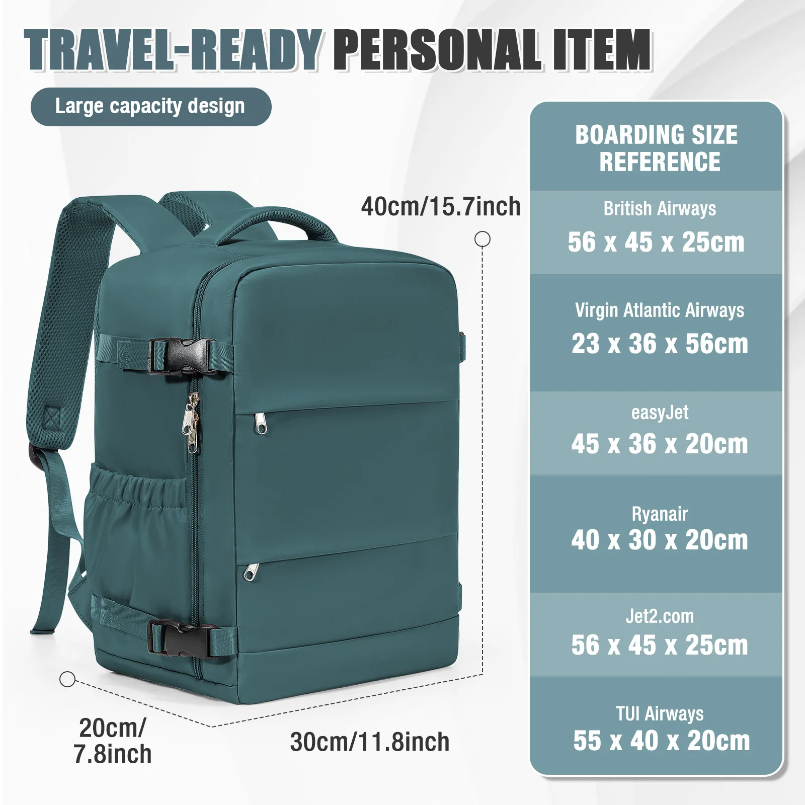 Vacuum Compression Backpack Women Men Backpack,WizAir Cabin Bag Ryanair Backpack 40x30x20,15.6" Laptop Bag, Clothing Storage Bag