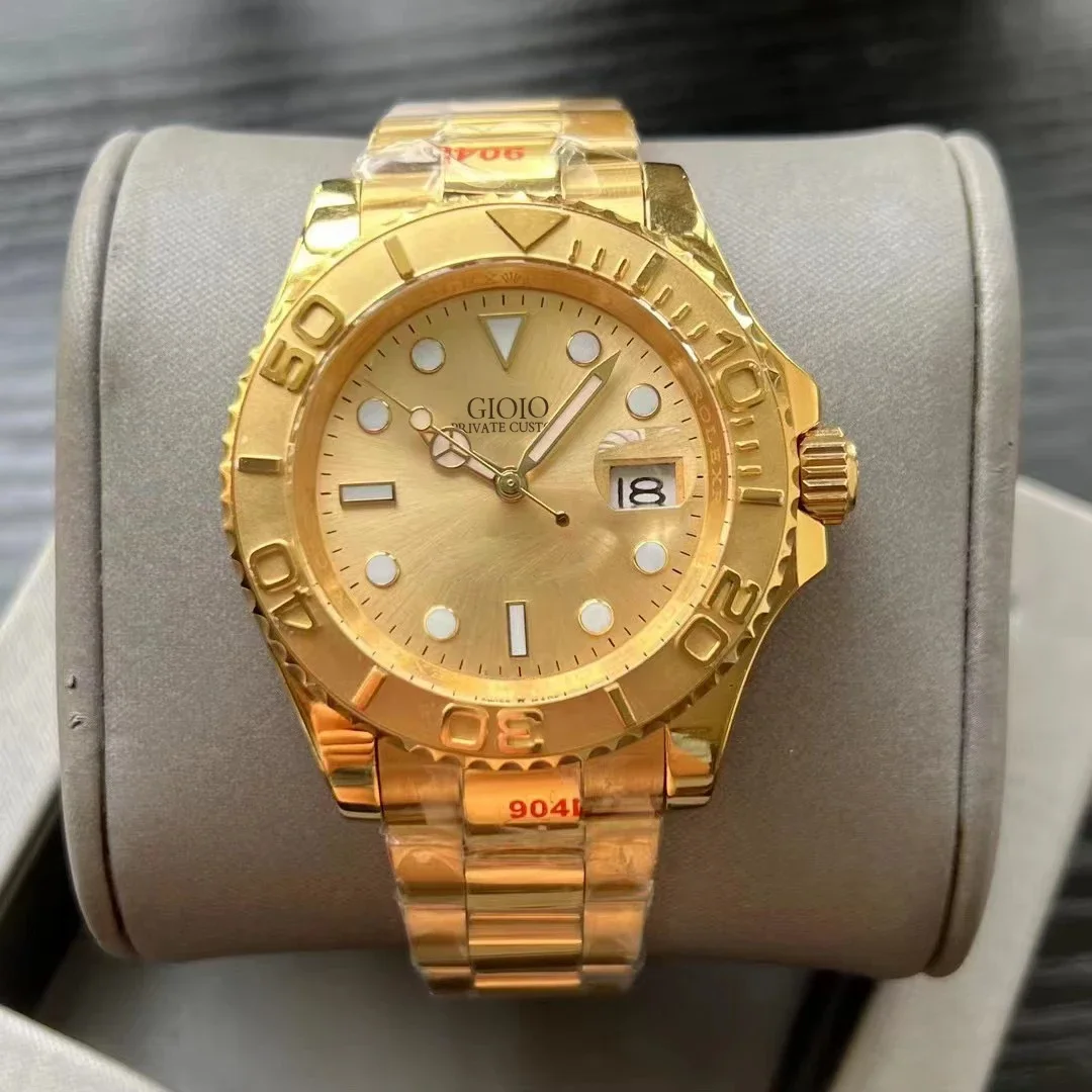 

Luxury Men's Automatic Mechanical Watch Stainless Steel Yellow Rose Gold Black Blue Grey Yacht Sapphire Crystal