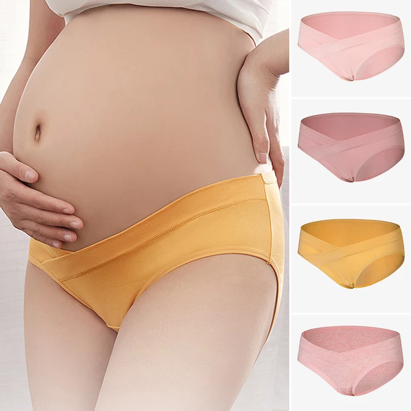 

Women Clothing Pregnant Cotton U-Shaped Low-waist Underwear Seamless Soft Care Abdomen Underwear Pregnancy Postpartum MomPanties