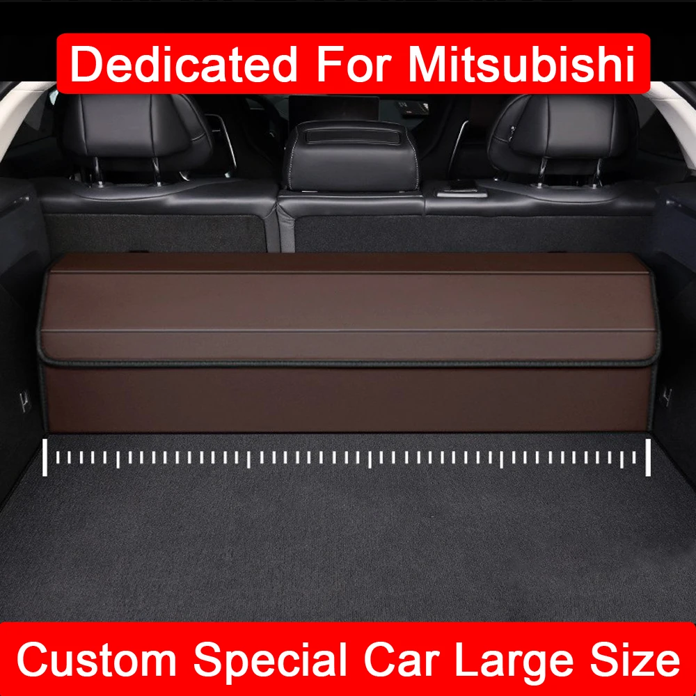 

leather Car Trunk Organizer Box Large Capacity Tidying Storage Box For Mitsubishi ASX Pajero V93 V97 V73 V77 Outlander Lancer