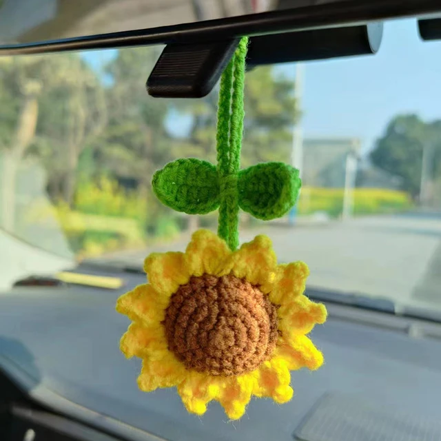 Flower Car Charm Rear View Mirror Charm Sunflower Car Charm