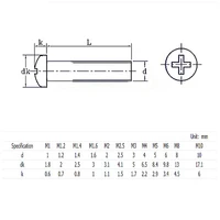 10/ 20/ 50 ชิ้นสีดําสีขาวไนลอนพลาสติก Phillips หัว Cross รอบสกรู Bolt M2 M2.5 M3 M4 M5 M6 M8 ความยาว 4-50 มิลลิเมตร 6