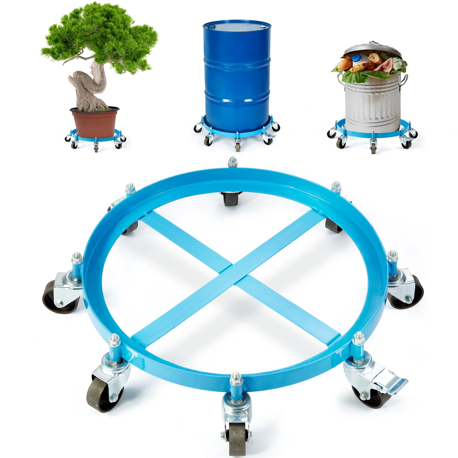 Swivel Drum Dolly For 55 Gallon Drums With Rotating Casters_voghion.com