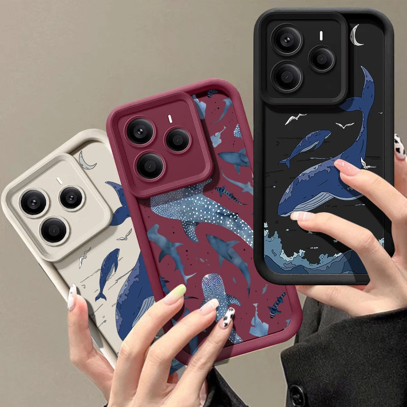 Ocean Animals Shark and Dolphin Design TPU Phone Case