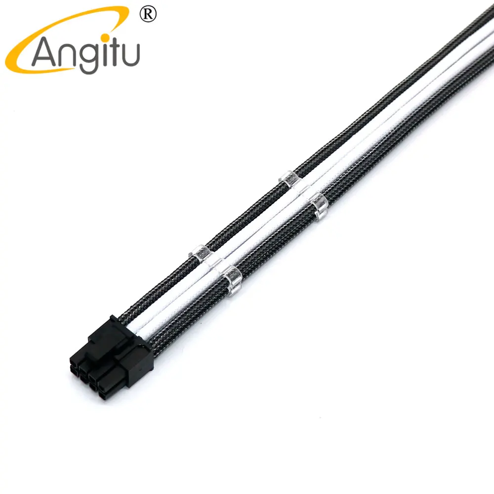 Angitu 20 30cm Premium Bridged 8pin a Mais 2pin Gpu Pcie Extensão Cabo de Alimentação 11 Cores para Escolher ul 1007 18awg com Pentes - Imagem 3