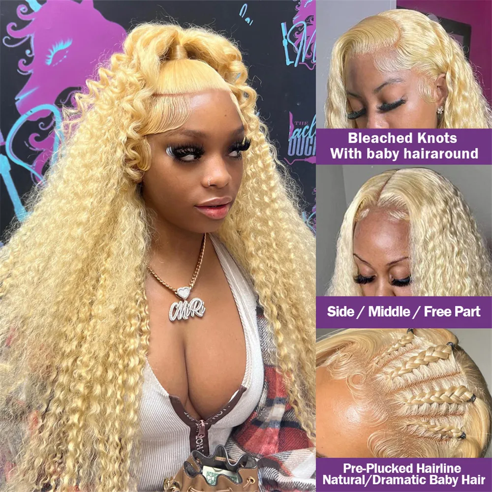 Lace Front Wigs For Women 613 13x6 Hd Deep Wave Brazilian 13x4 Wet And Wavy Water Wave Blonde Curly Human Hair