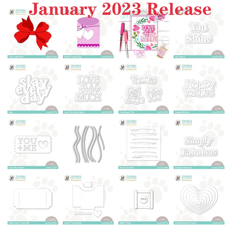 Letter Bow Love February 2023 Release Metal Cutting Dies Scrapbook