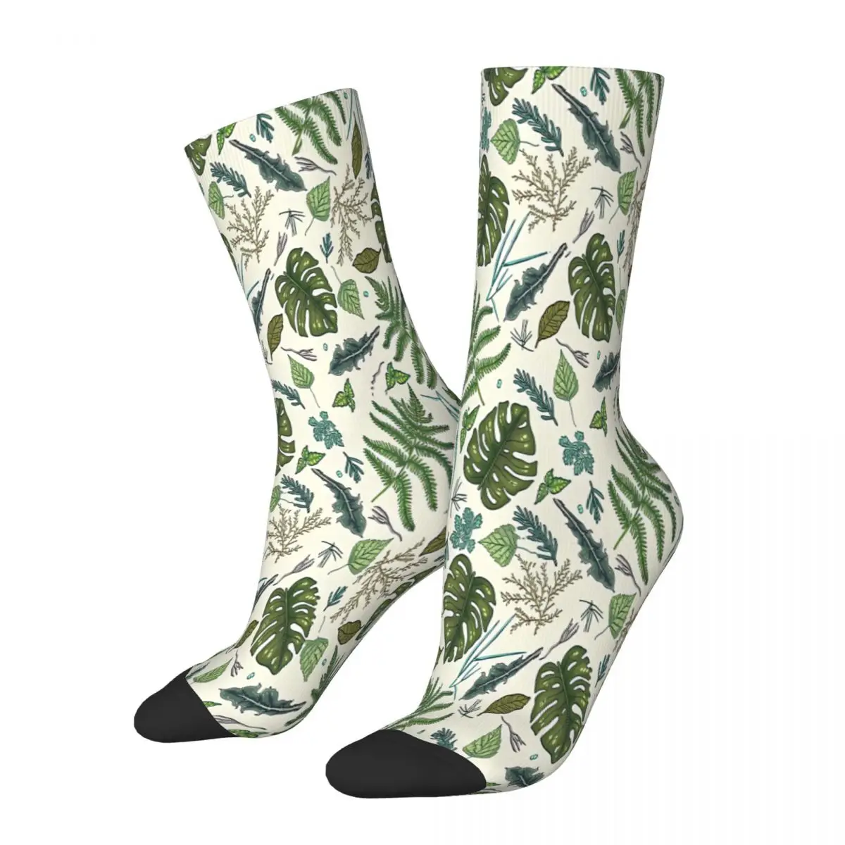 

Green Leaves Pattern Socks Male Mens Women Summer Stockings Hip Hop