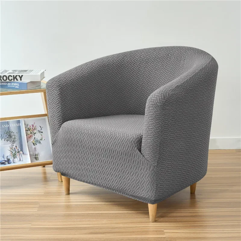 Jacquard Tub Chair Cover Elastic Club Sofa Covers Stretch Spandex Single Armchair Sofa Slipcovers for Living Room Bar Home Decor 3
