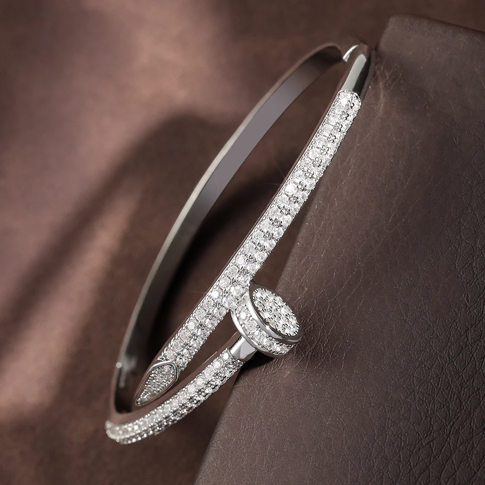 ZAKOL الذهب الأبيض اللون AAA الزركون سوار خاتم مجم...