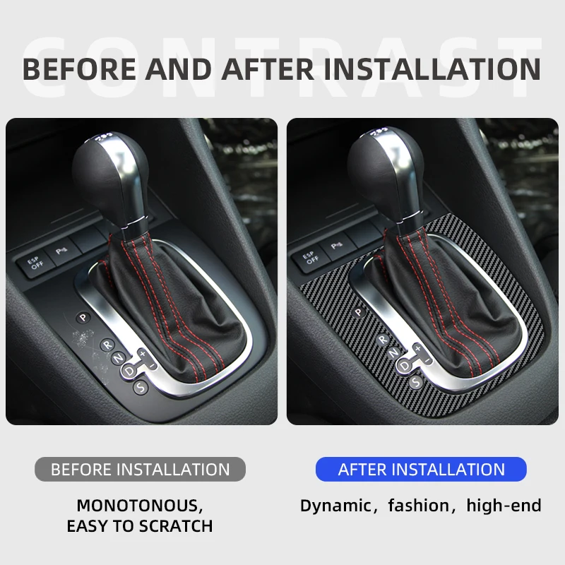 Car Badge Sticker Carbon Fiber Car Interior Gear Panel Trim Suitable For Volkswagen Golf 6 MK6 GTI GTD R TSI 2008-2012 car sticker