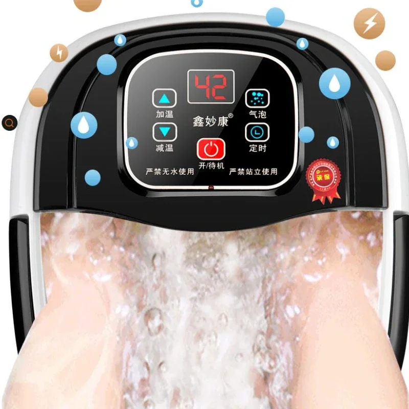 Deluxe Intelligent Foot Spa 12 Massage Rollers Heated Electric Soaking Tub Constant Temperature Control Spa Immersion System automatic heating foot bath,foldable foot soaking bucket