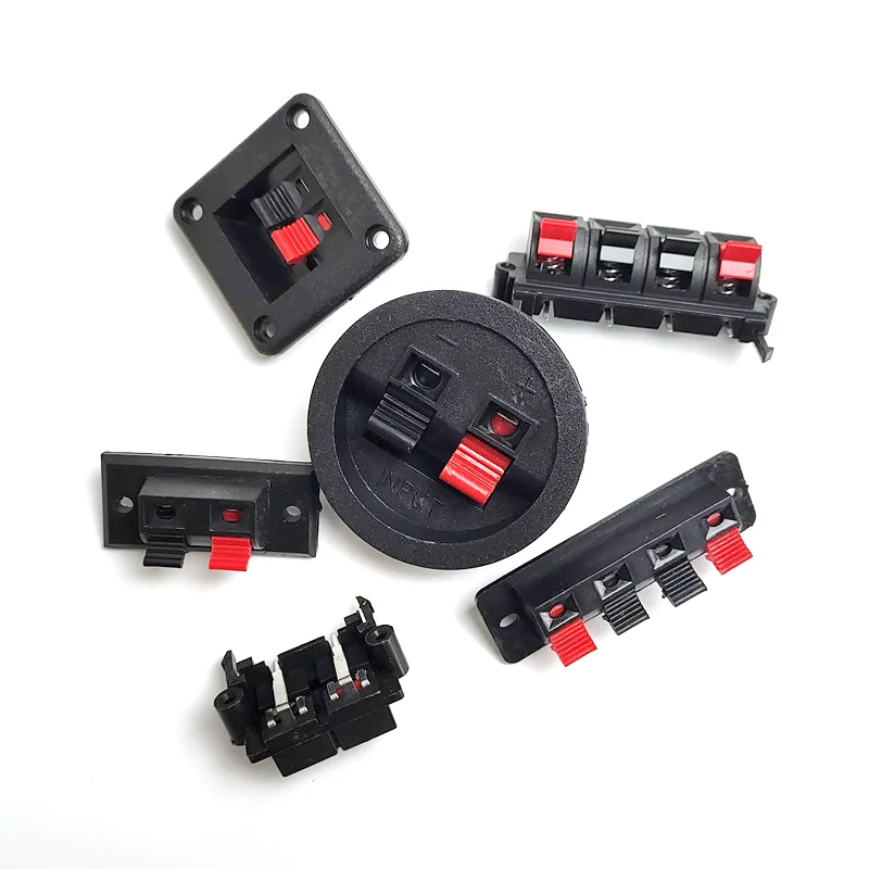 4pcs 2 Position Push In Jack Spring Load Audio Speaker Terminal Panel Connector 