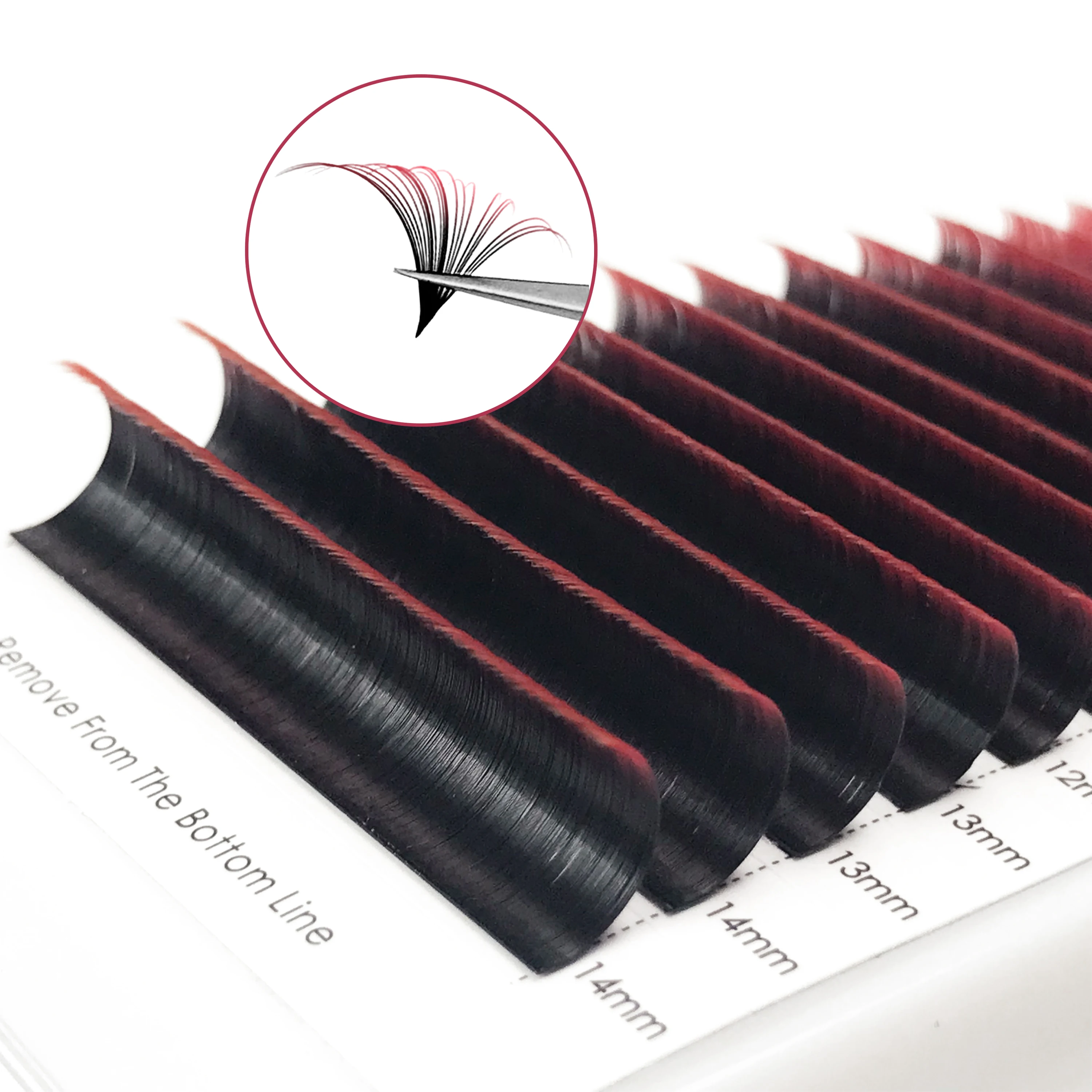 Color Easy Volumen-Wimpernverlängerung – Ombré-Rosa, 0.07 C-Curl, 9–16 Mm, Selbstfächernd | PBT-Faser, Farbecht, Für 2D-10D Looks