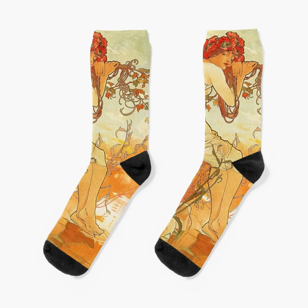 Alphonse mucha - art Socks Anime Socks mucha