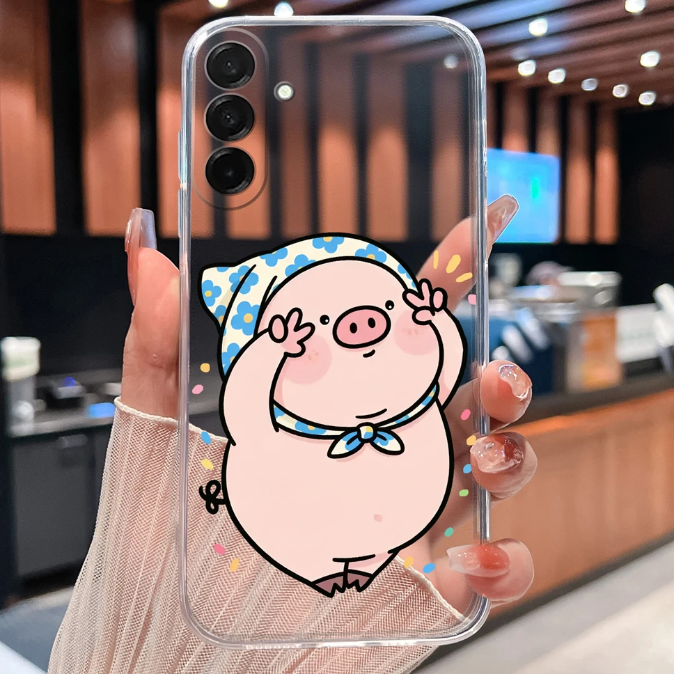 Pretty Macaron Cartoon Clear Soft TPU Silicone Shockproof Phone Case