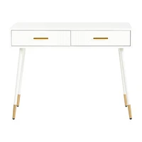 KOMHTOM Desk with 2 drawers and metal feet white