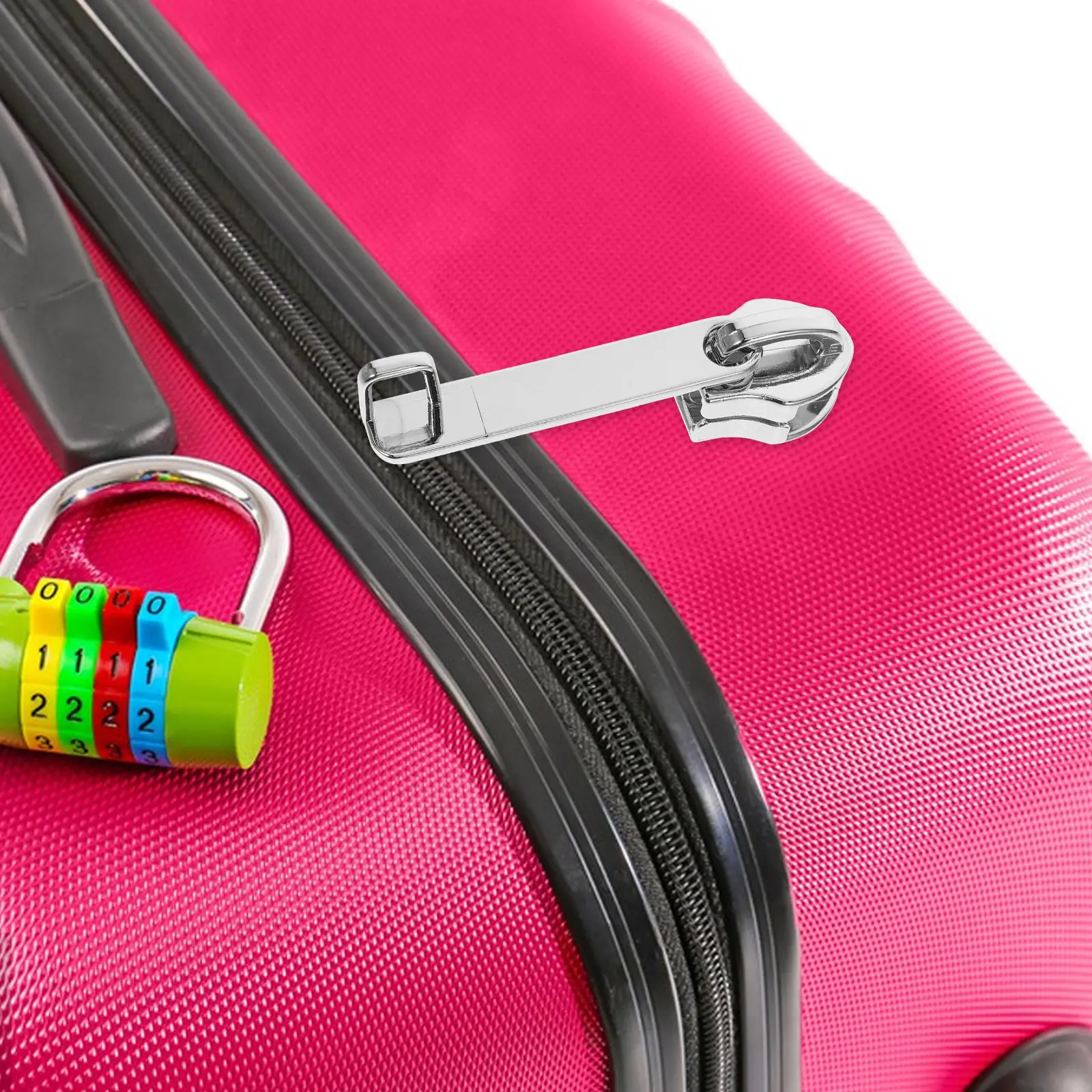4개입 수하물 지퍼 손잡이 폭발 방지 이중 구멍 교체용 캐리어 지퍼 슬라이더 수리 부품