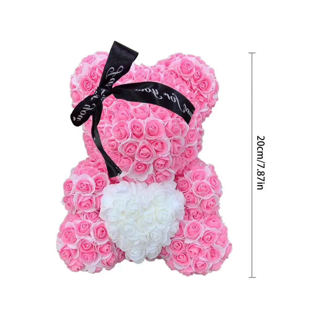 Oso de peluche de 9.8 pulgadas con rosa, peluche suave, juguetes de  peluche, decoración del día de San Valentín, regalos para ella/novia,  amante, mamá