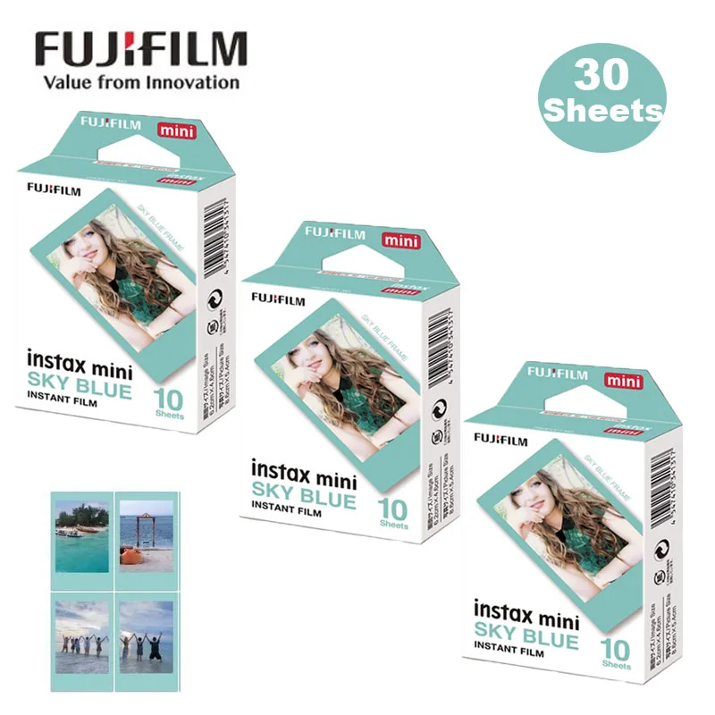 10/20/30/40/50 Fogli Pellicola Istantanea Celeste Per Fujifilm Instax Mini 11 Camerafor Mini 12/50/70/90/Link2 Instax Mini Film Paper