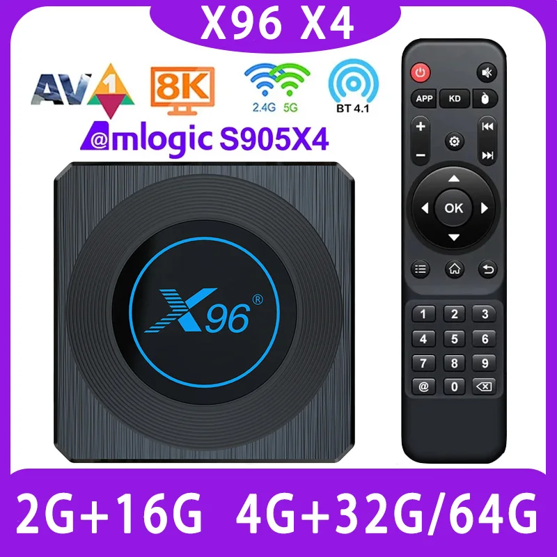 X96 X4 Android 11 TV BOX Amlogic S905X4 Smart 8K 5G Dual Wifi BT HD 4GB 32GB/64GB AV1 RGB Light Media Player Set Top Box TV BOX