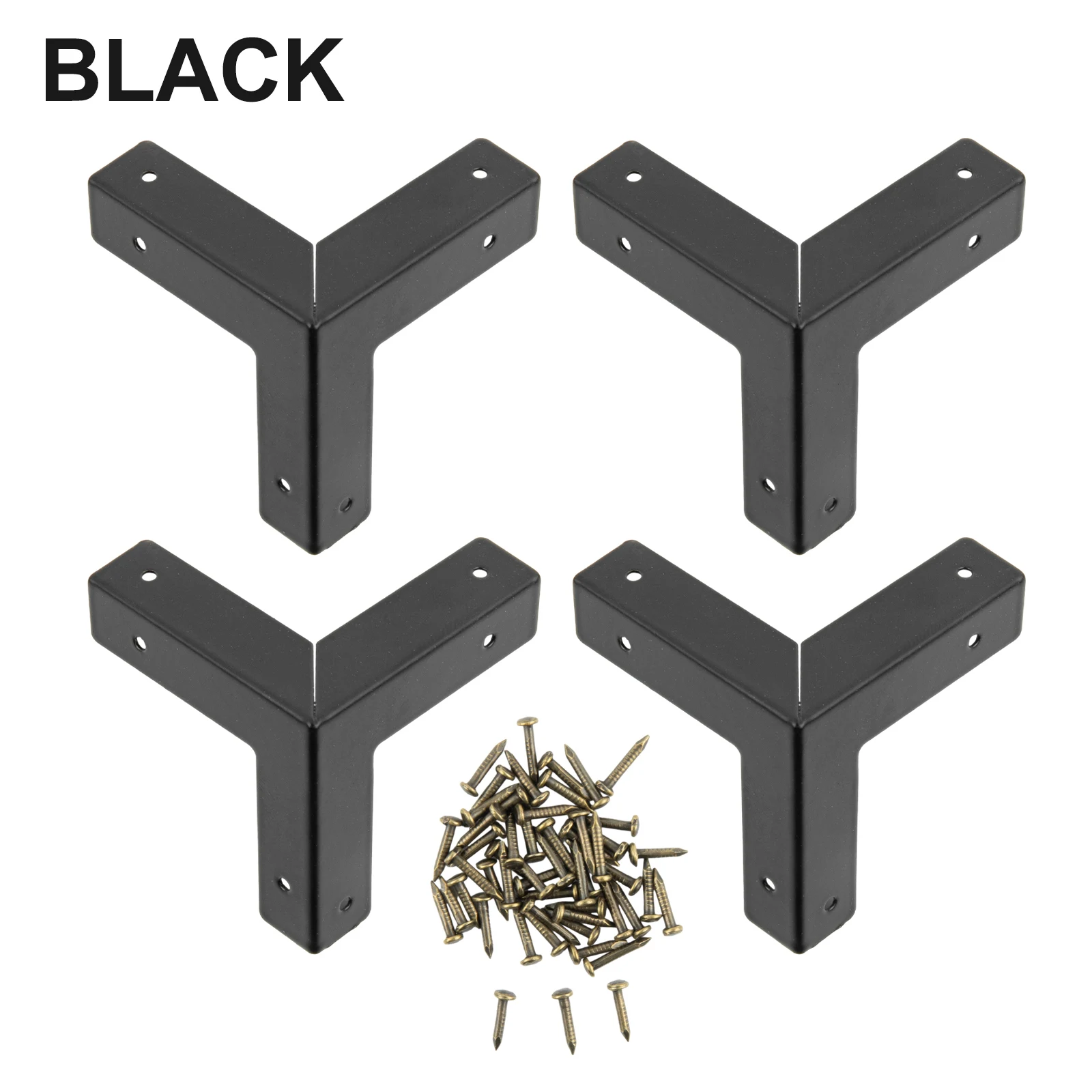 4 adet Kutu Köşe Koruyucu Çinko Alaşımlı Köşe Trim Korumak Dört Taraflı Köşe Koruma Dekoratif Köşe Çivi 33 MM