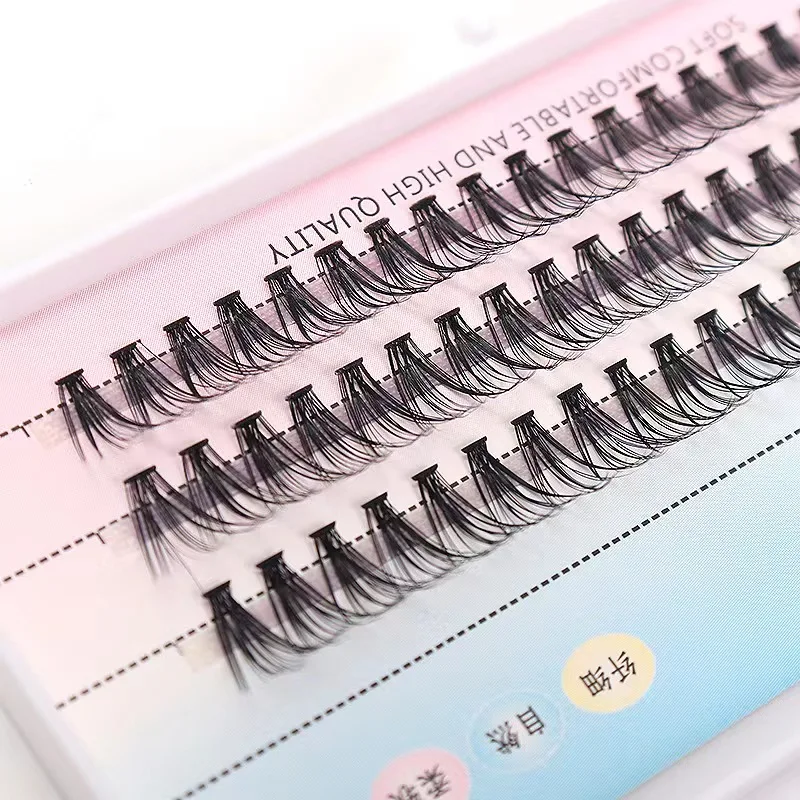 Description Picture 4 of item3Rows 120/60/48 Bundles Eyelash Extension Natural Russian Volume Faux Cils Lash Individual 10/20/40D Cluster False Lashes Makeup