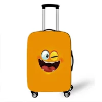 Funny Expression  Printed Suitcase Cover Ladies Travel Out Elastic Luggage Protective Cover Dust Cover Luggage Case 4
