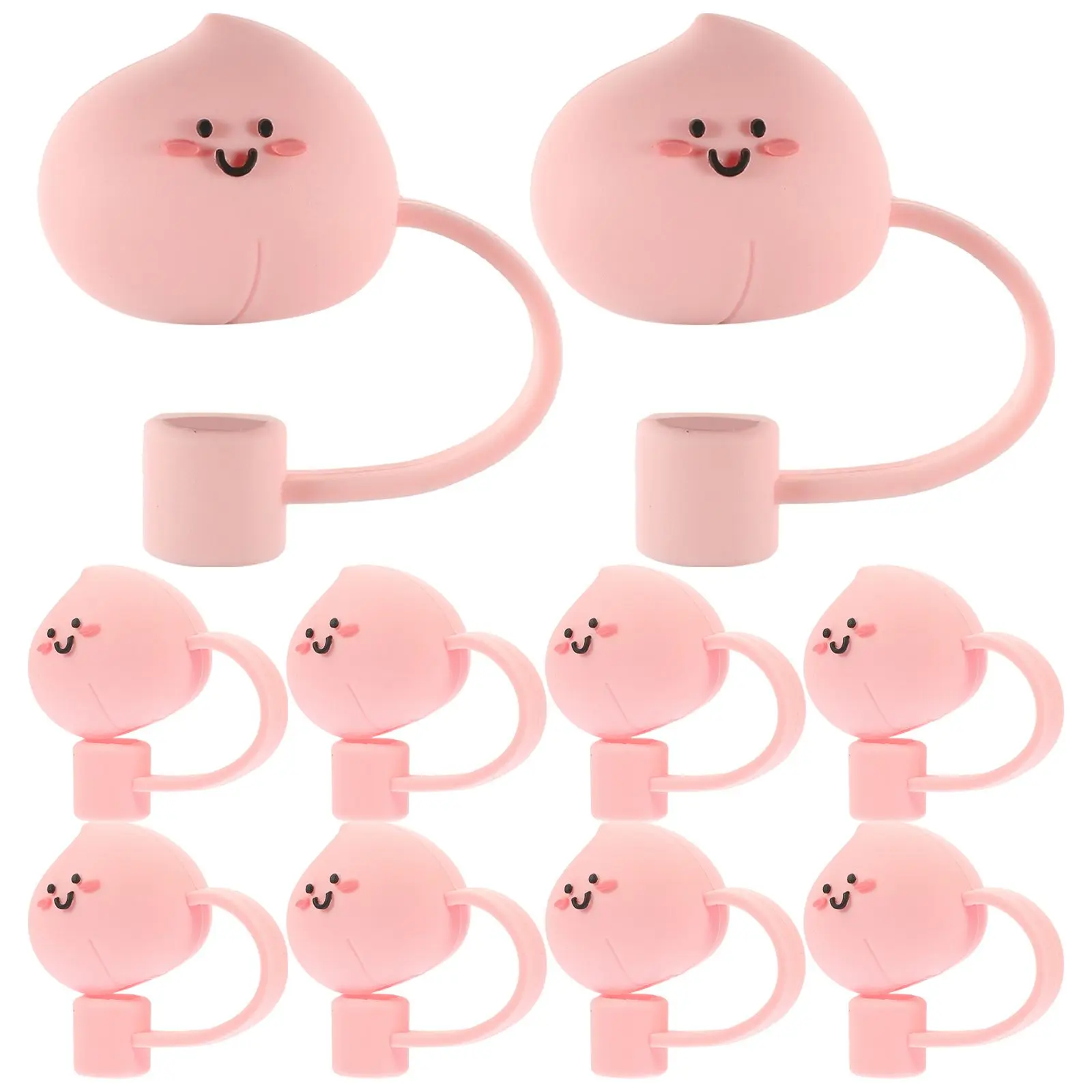 8 Pcs Can Straw Plug Dust Straws Covers Stopper Pink Silica for Tumblers