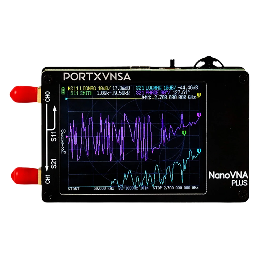 50Khz-2.7Ghz Nanovna Plus 안테나 분석기 충전식 스펙트럼 분석기 안테나 테스트 분석기 반사 측정 도구