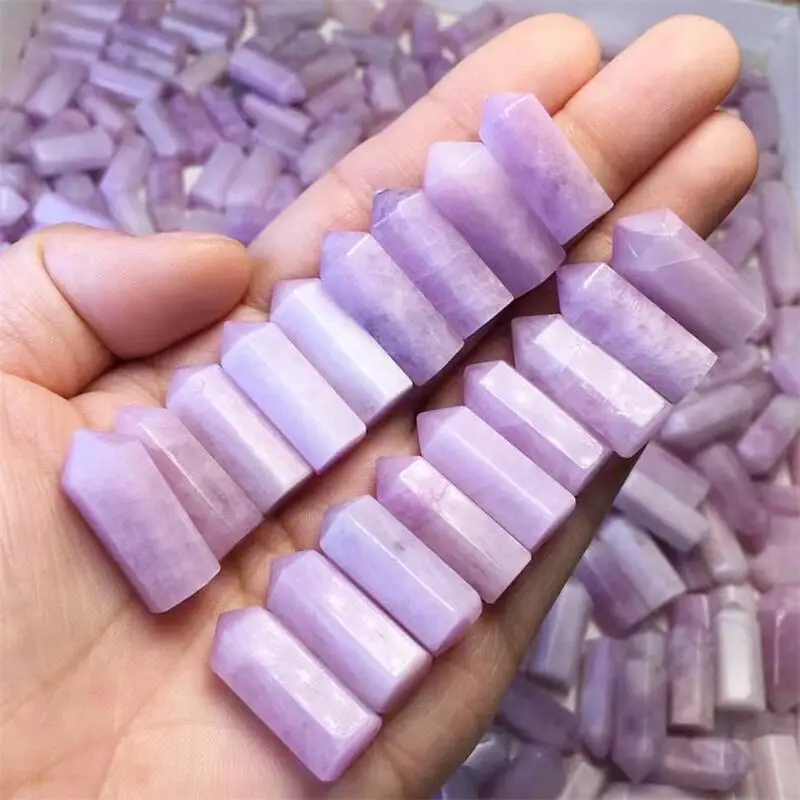 

5pcs Natural Kunzite Point Healing Crystal Stone Tower Reiki Energy Mineral Chaorite Obelisk For Home Decor Gift 21-24mm