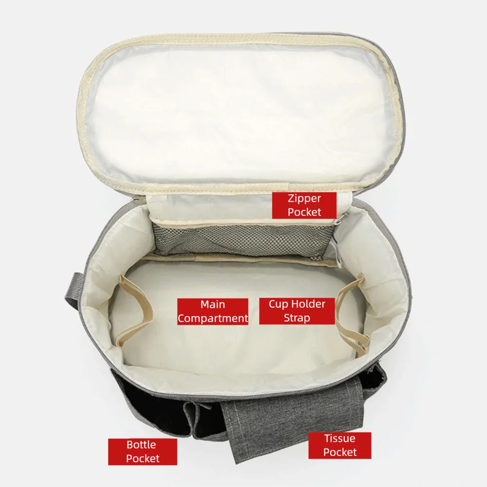 Large Capacity Baby Stroller Bag Multiple Pockets Cartoon Baby Stroller Hanging Bag Oxford Cloth Save Space Diaper Bag Organizer